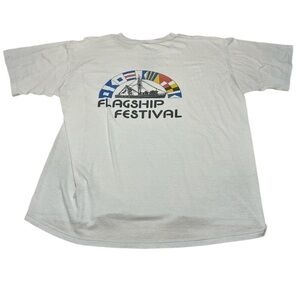 Vintage faded off white single stitch flagship festival t-shirt men’s XL